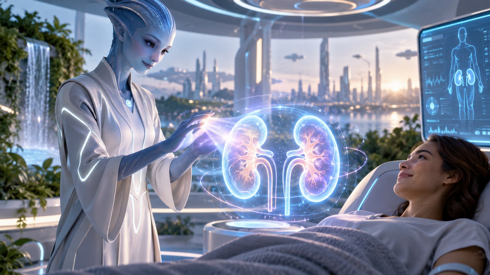 A person learning about kidney health and medical research